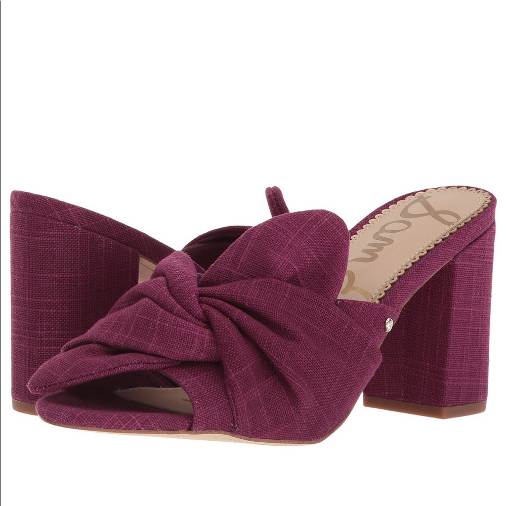 NEW Sam Edelman Oda Slide Heel Mulberry Pink Linen